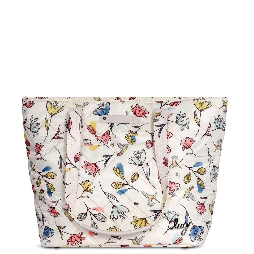 Lug Skyliner Tote HUMMINGBIRD FLORAL - EUC